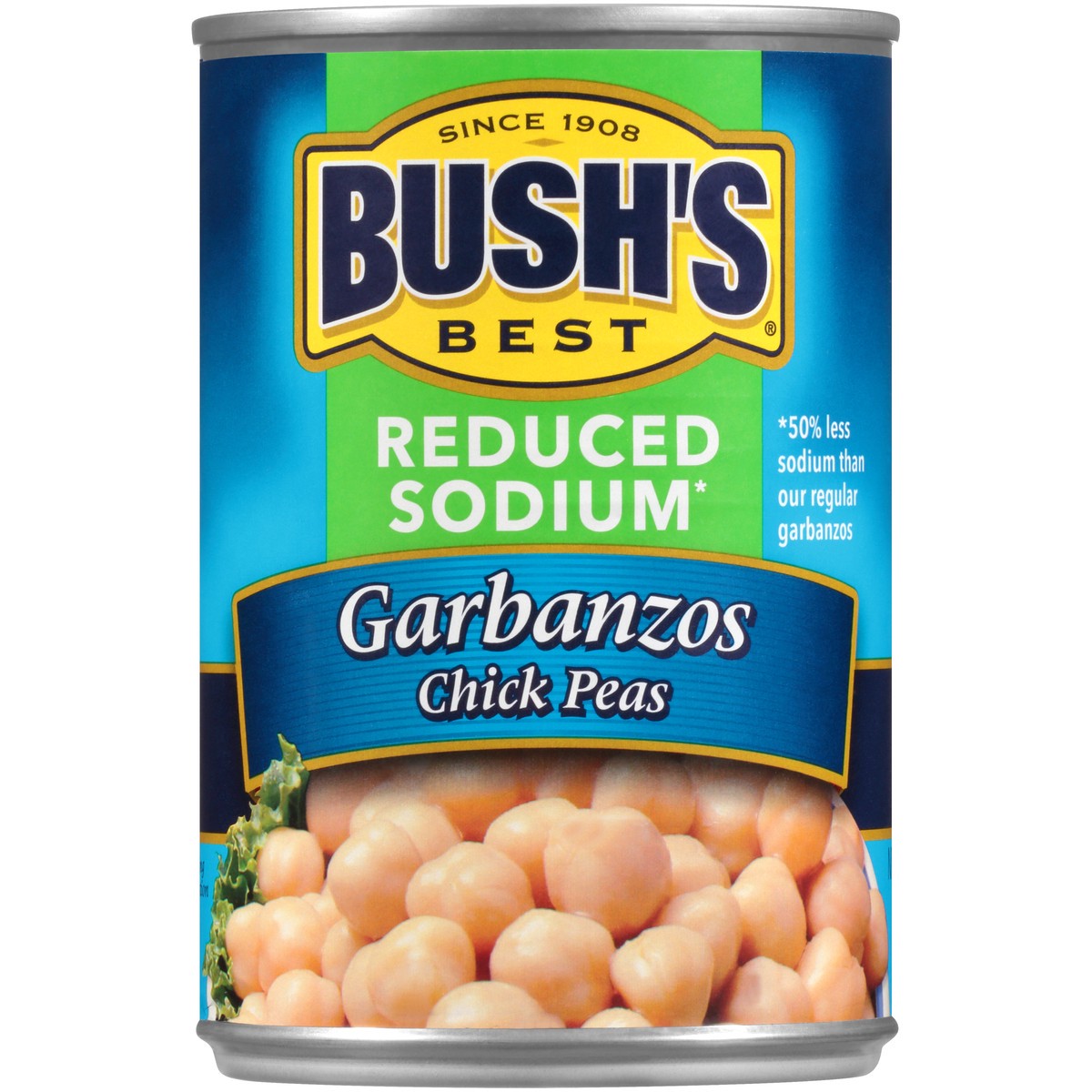 slide 7 of 7, Bush's Best Reduced Sodium Garbanzo Beans, 16 oz