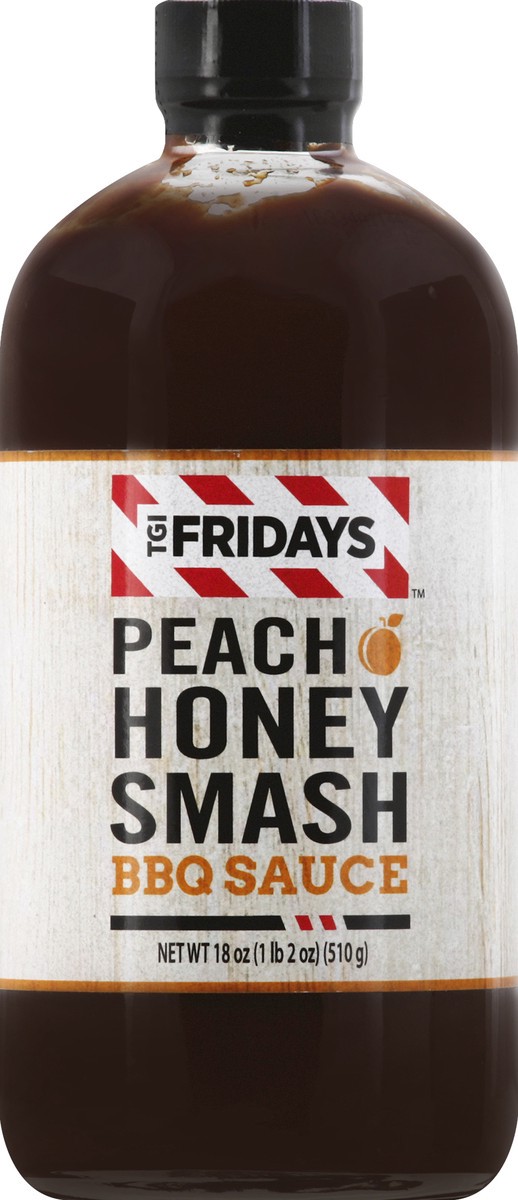slide 2 of 2, T.G.I. Friday's Peach Honey Smash BBQ Sauce, 18 oz