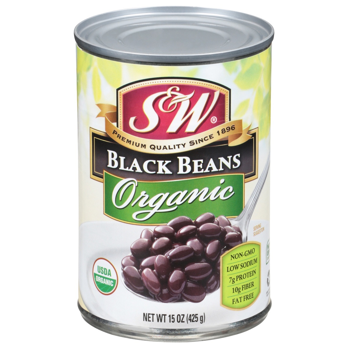 slide 1 of 9, S&W Organic Black Beans 15 oz, 