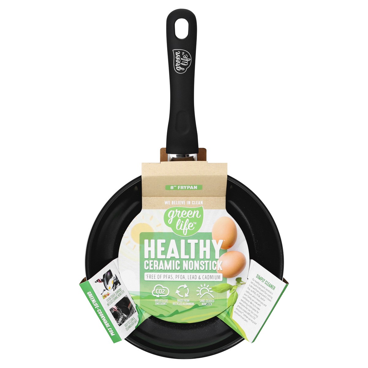 slide 1 of 6, GreenLife Green Life 8 Inch Fry Pan Black, 1 ct