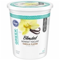 slide 1 of 1, Kroger Greek Blended Vanilla Flavor Nonfat Yogurt, 32 oz