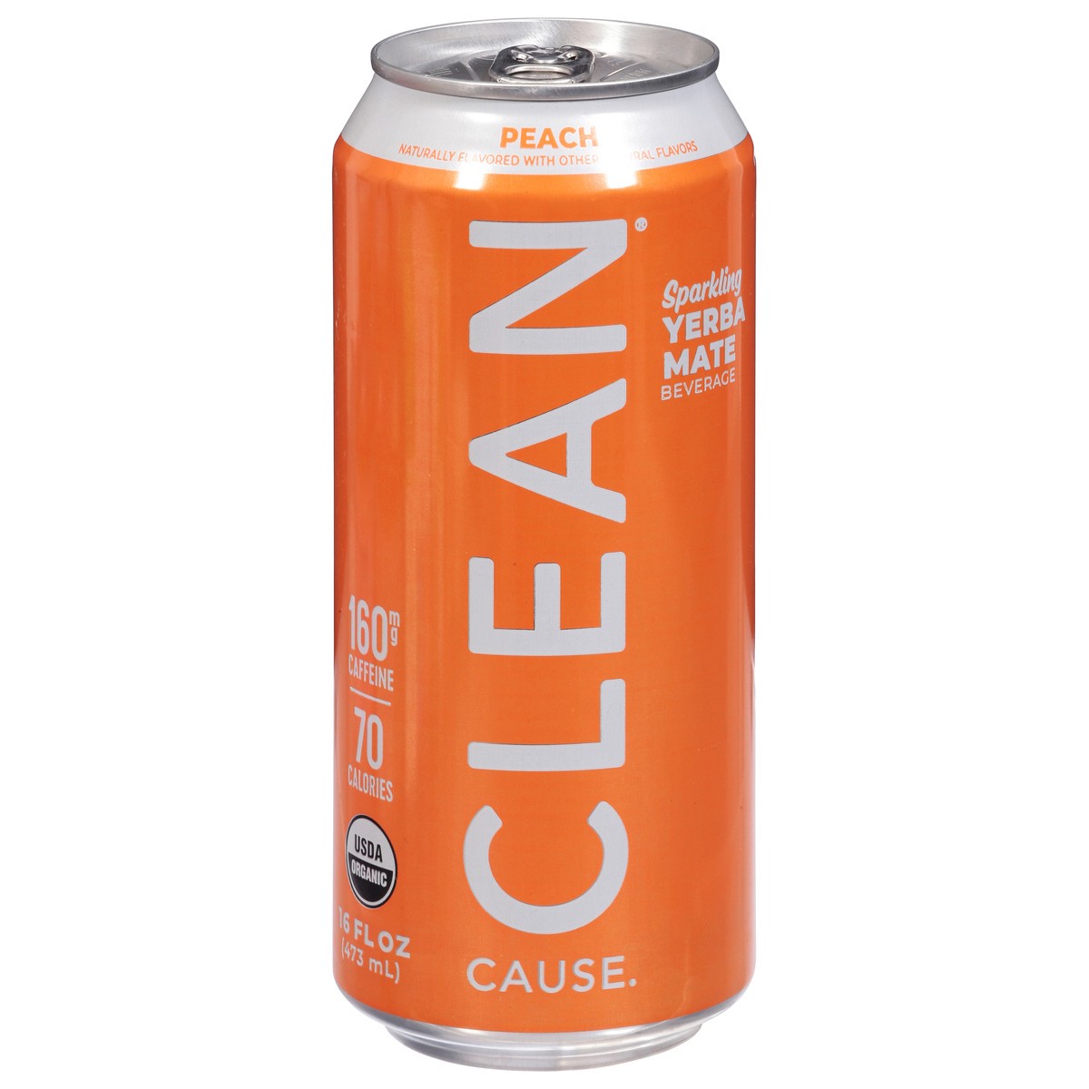 slide 1 of 13, Clean Cause Yerba Peach - 16 oz, 16 oz