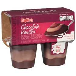 Hy-vee Chocolate Vanilla Pudding Cups