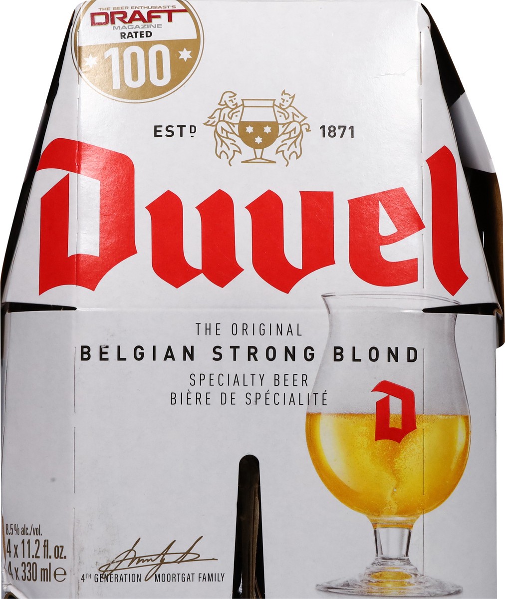 slide 11 of 11, Duvel Belgian Strong Blond Beer 4 - 11.2 fl oz Bottles, 4 ct; 11.2 oz