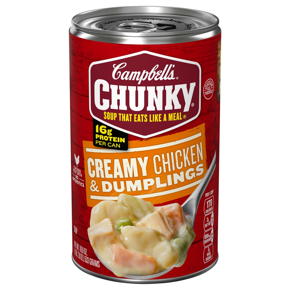 slide 1 of 1, Campbell's Chunky Creamy Chicken & Dumplings Soup, 18.8 oz