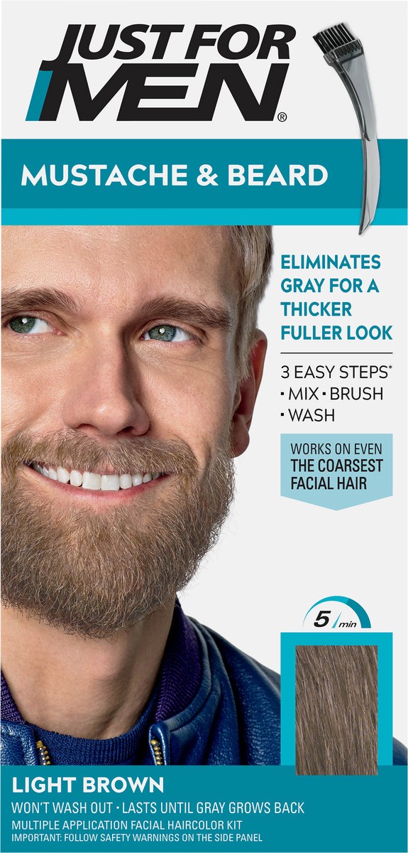 slide 7 of 7, Just for Men Light Brown Mens Beard Coloring, 1 ct