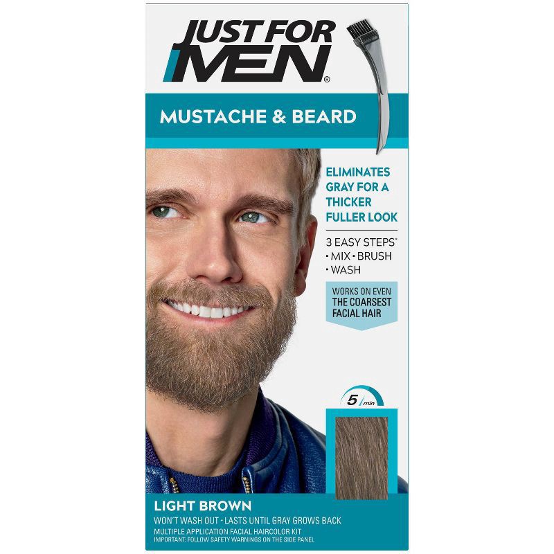 slide 1 of 7, Just for Men Light Brown Mens Beard Coloring, 1 ct