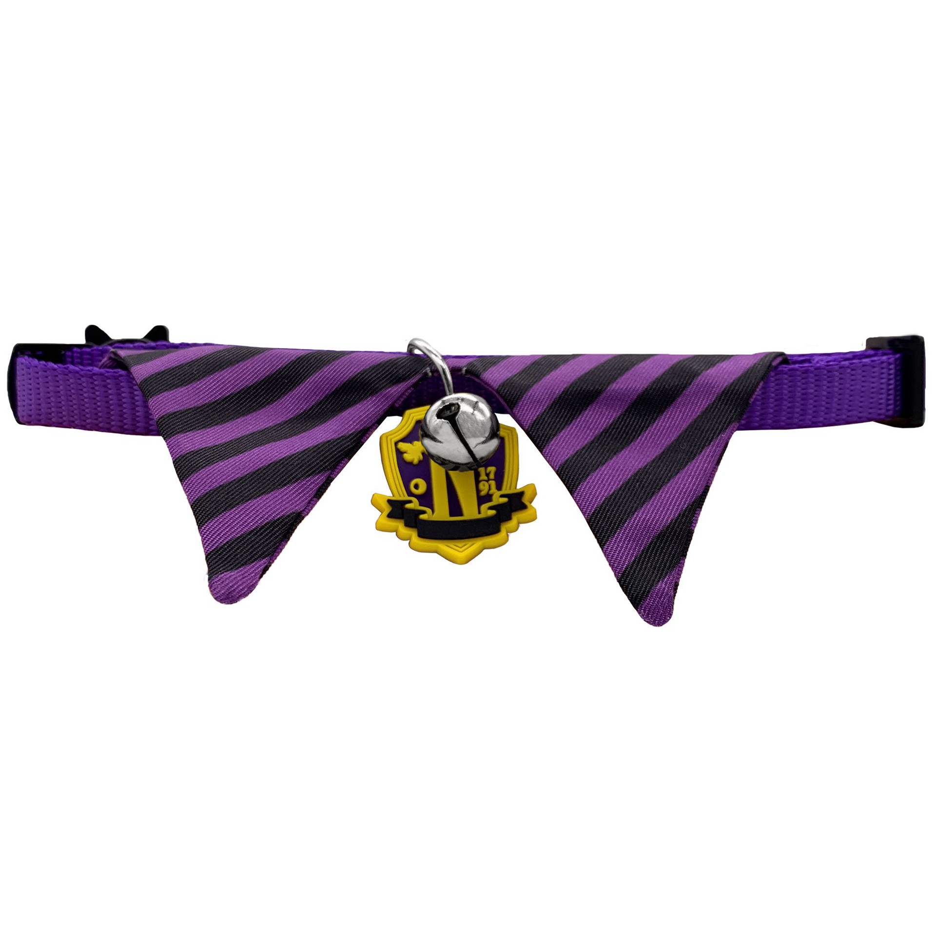 slide 1 of 1, GMason Wednesday Nevermore Academy Striped Cat Collar, 1 ct