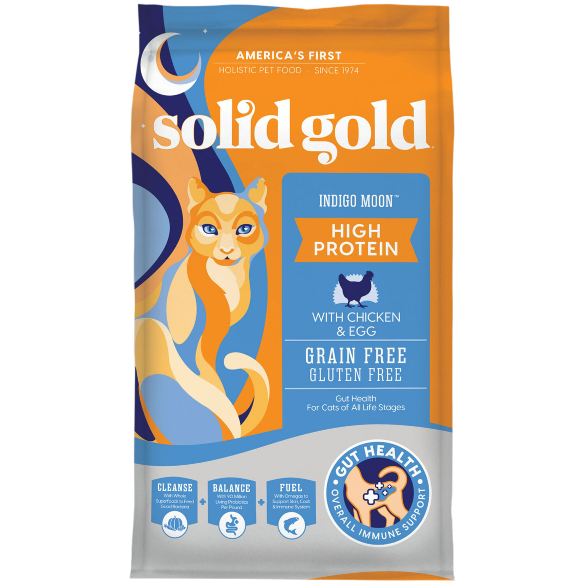 slide 1 of 5, Solid Gold Indigo Moon Chicken & Eggs All Life Stages Dry Cat Food, 6 lb