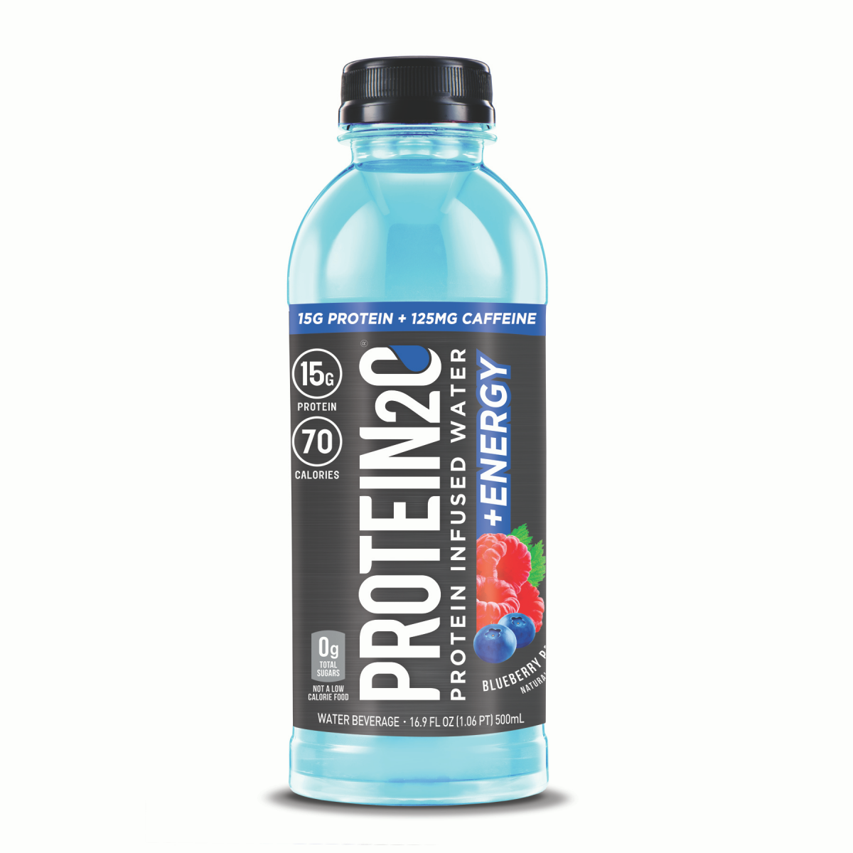 slide 1 of 1, Protein2o Water Beverage, Protein Infused, +Energy, Blueberry Raspberry, 16.9 oz