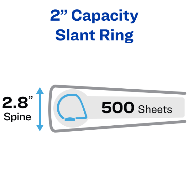 slide 4 of 4, Avery Heavy-Duty View Slant-Ring Binders, 1'' Slant Rings, White, 1 ct