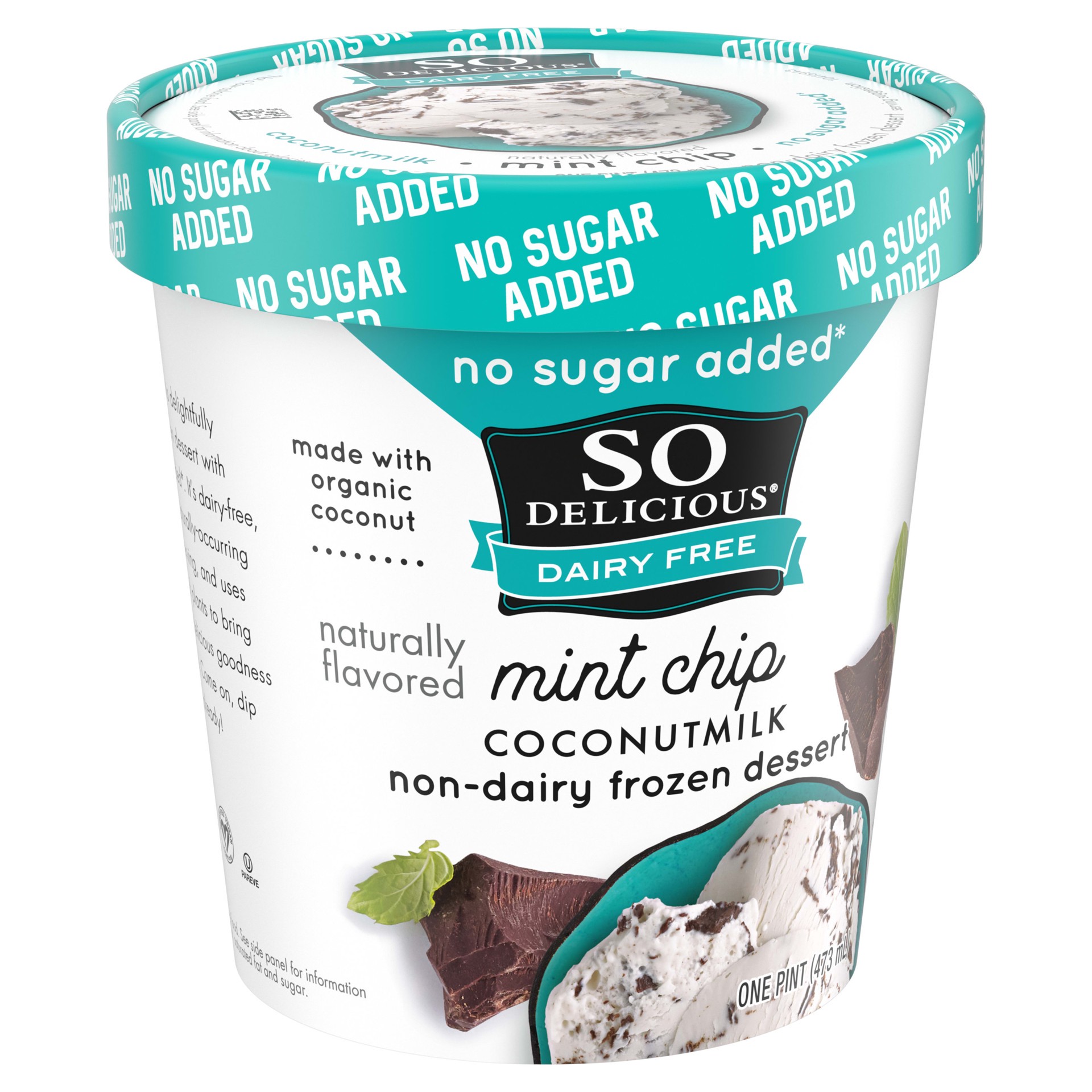 slide 4 of 5, So Delicious Dairy Free No Sugar Added Mint Chip Coconutmilk Frozen Dessert, 16 qt