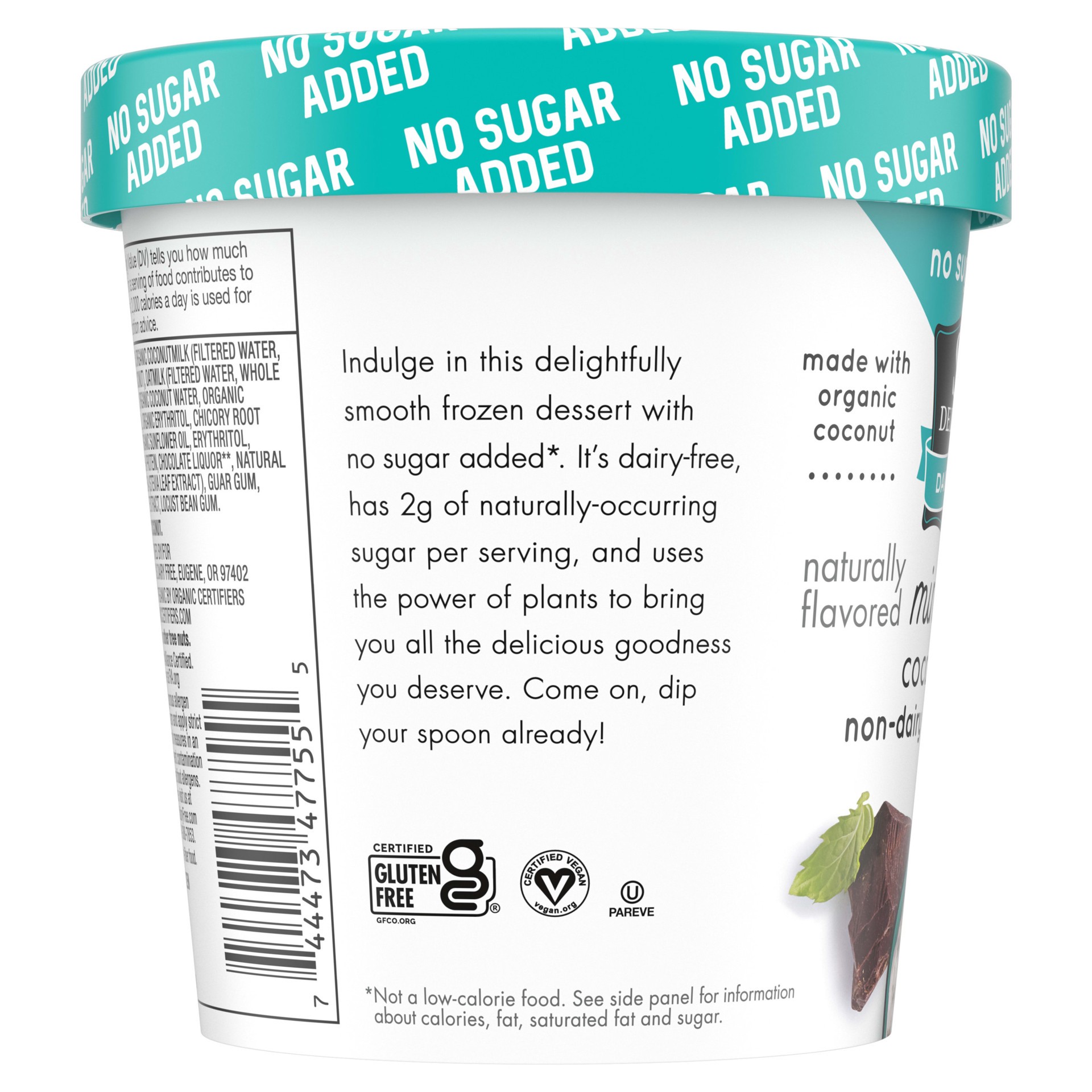 slide 5 of 5, So Delicious Dairy Free No Sugar Added Mint Chip Coconutmilk Frozen Dessert, 16 qt