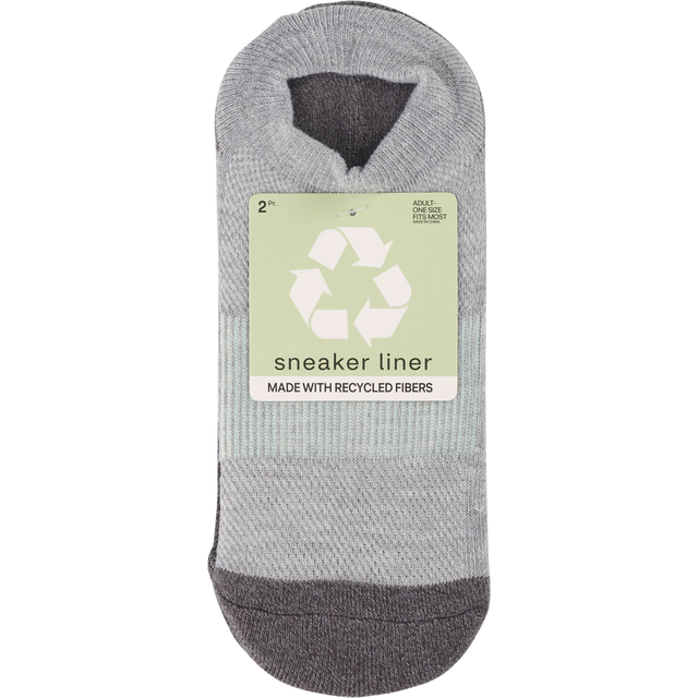 slide 1 of 1, PARIS ACCESSORIES Recycled Athletic Sneaker Liner 2Pk, 2 ct