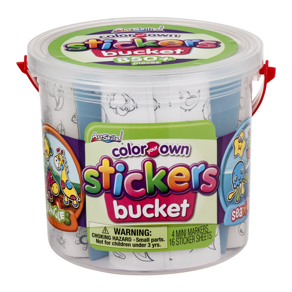 slide 1 of 1, ArtSkills! Color Your Own Stickers Bucket, 1 ct