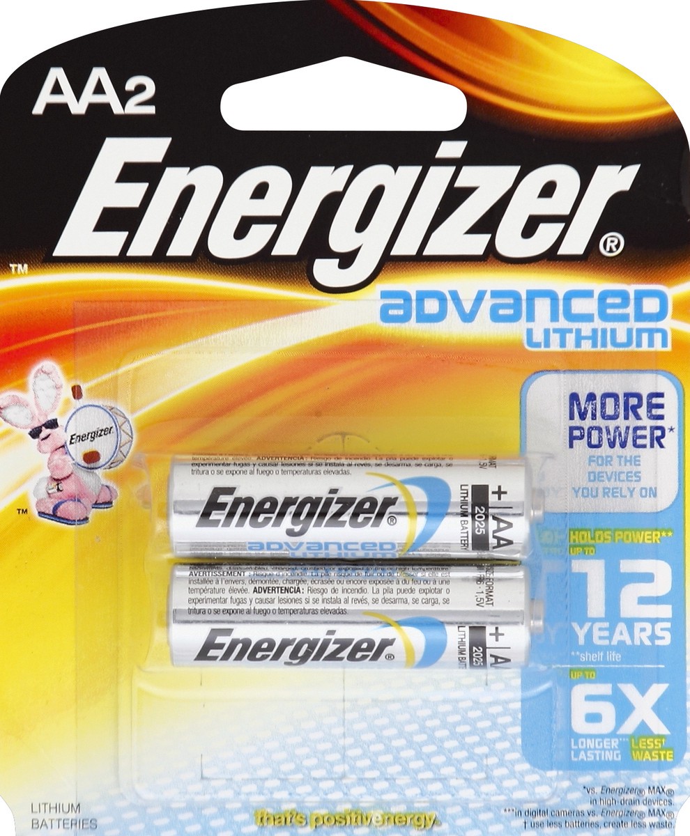 slide 2 of 3, Energizer Advanced Lithium AA Batteries, 2 ct