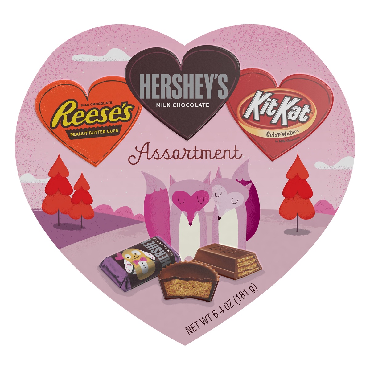 slide 1 of 1, Hershey's Valentine's Assortment Chocolate Heart Box, 6.4 oz