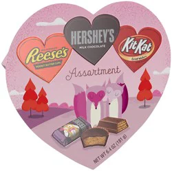 Hershey's's Chocolate Assortment, Milk Chocolate, Wafer Bars, Peanut Butter, Valentine's Candy, Heart Shaped Box, 6.4 oz