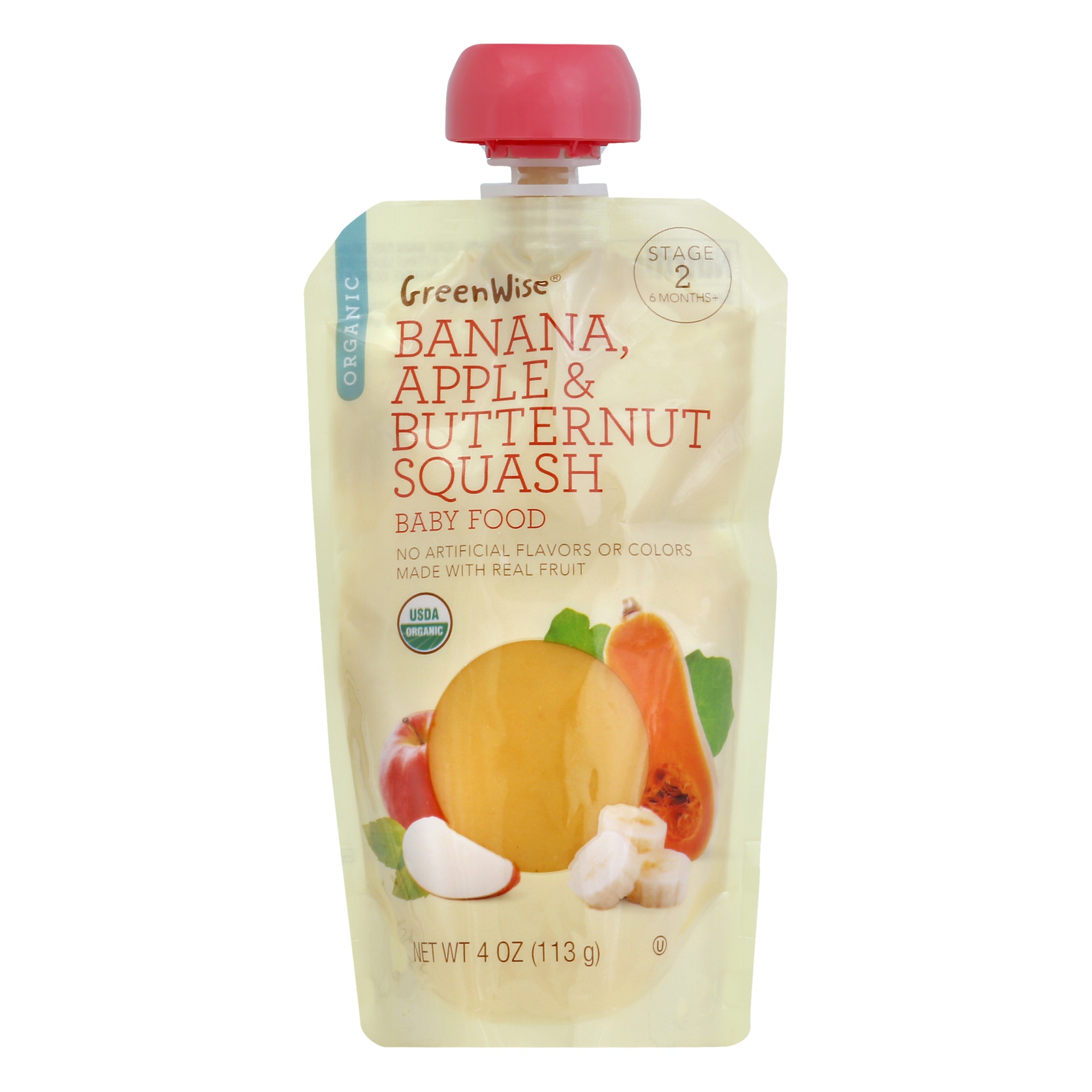 slide 1 of 1, GreenWise Organic Baby Food, Banana, Apple & Butternut Squash, Stage 2, 4 oz