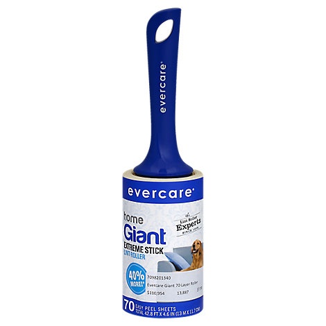 slide 1 of 1, Evercare Lint Roller Extreme Stick Giant, 70 ct