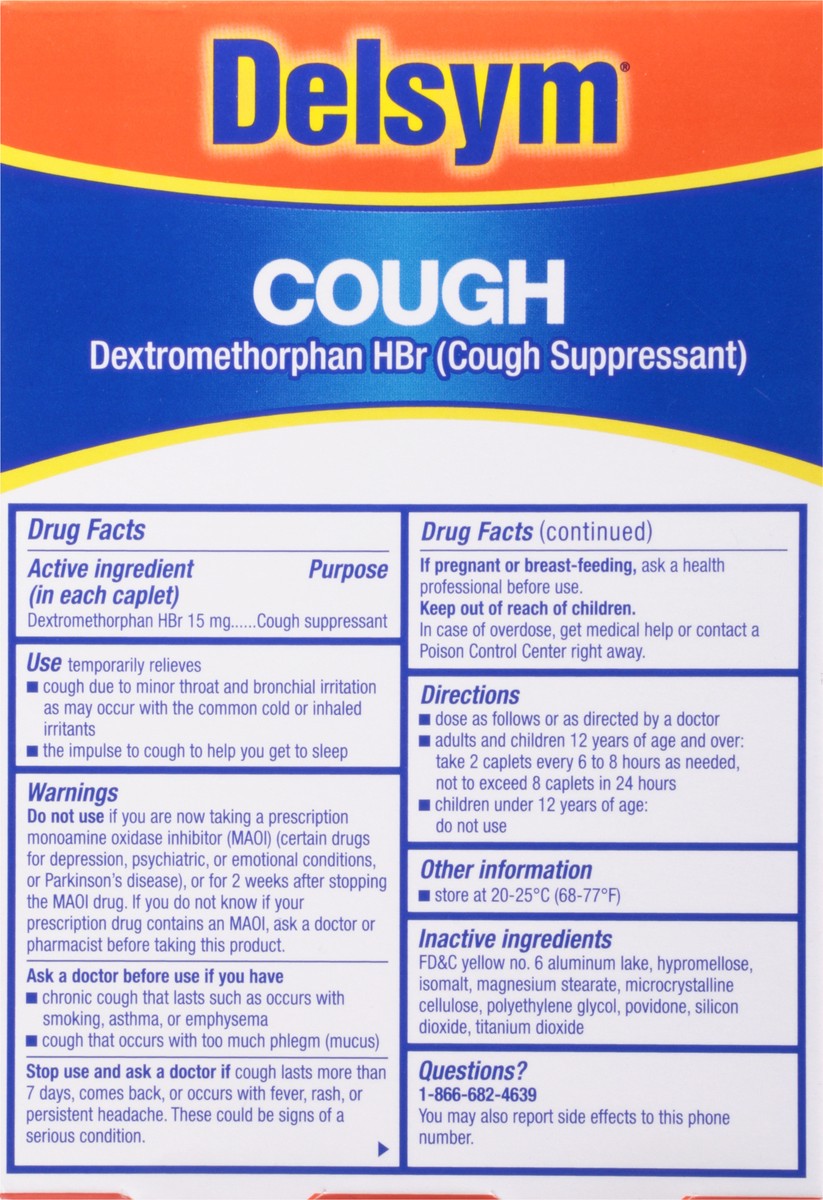 slide 4 of 13, Delsym Adult Caplets Cough Suppressant Cough Relief Cough - 20 ct, 20 ct
