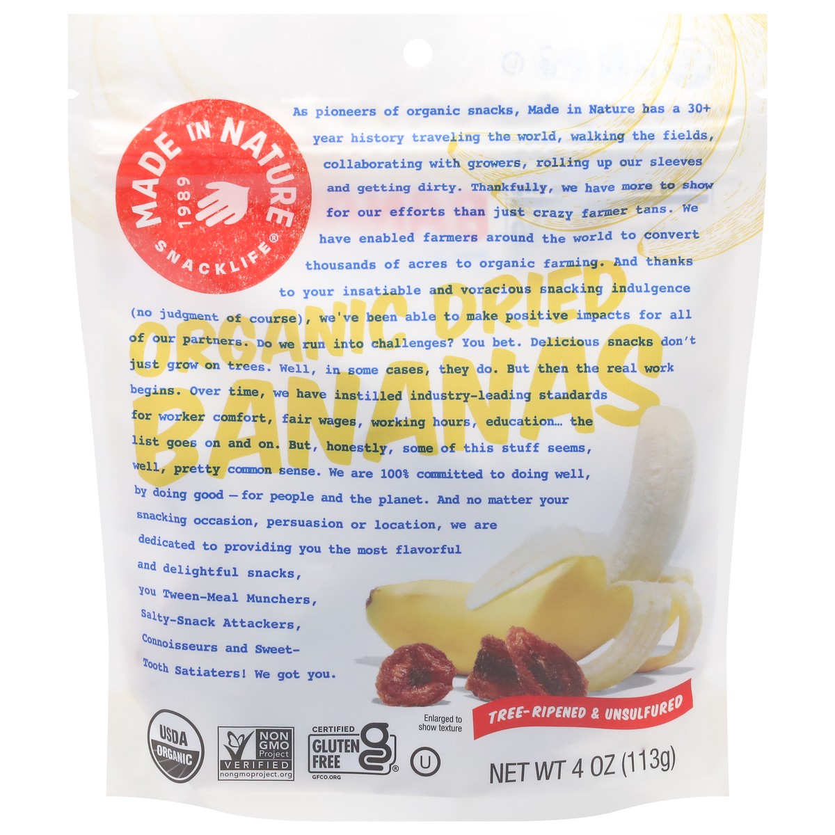 slide 1 of 1, Made in Nature Organic Dried Bananas 4 oz, 4 oz