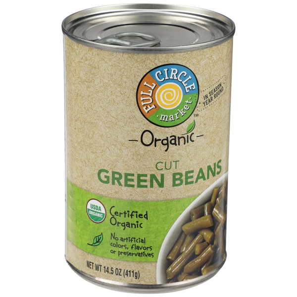 slide 1 of 6, Full Circle Market Organic Cut Green Beans, 14.5 oz