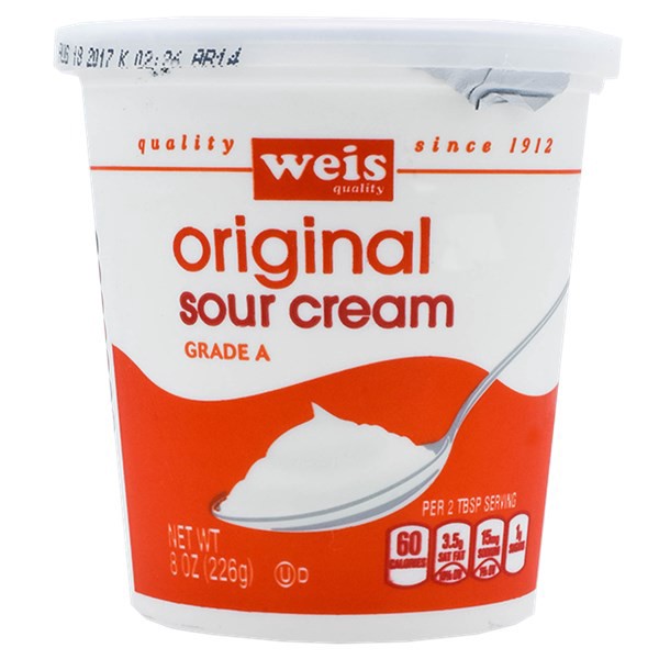 slide 1 of 1, Weis Quality Grade A Original Sour Cream - 8 oz, 8 oz