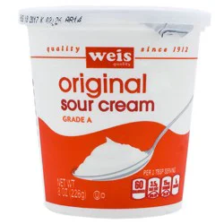 Weis Quality Grade A Original Sour Cream - 8 oz