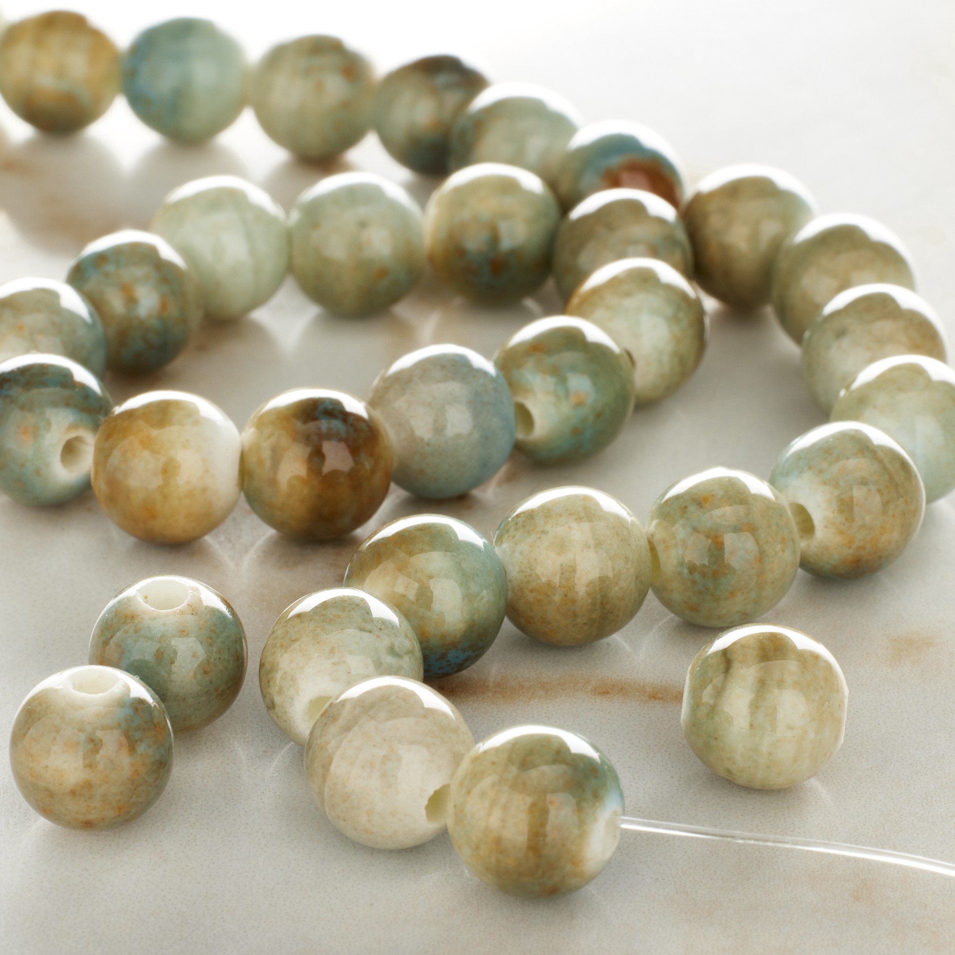slide 3 of 3, Earth Ceramic Round Beads, 8mm By Bead Landing, 8mm
