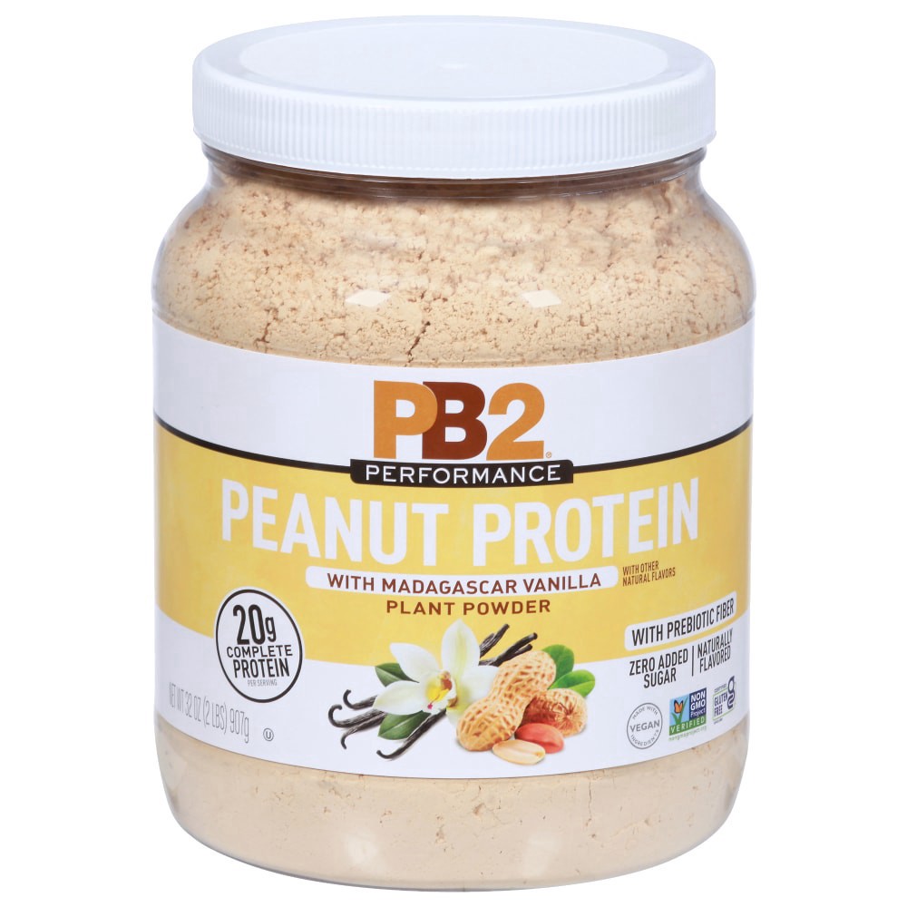 slide 2 of 2, PB2 Performance Zero Added Sugar with Madagascar Vanilla Peanut Protein 32 oz, 32 oz