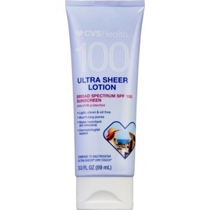 slide 1 of 1, CVS Health Ultra Sheer Broad Spectrum Sunscreen Lotion Spf 100, 3 fl oz