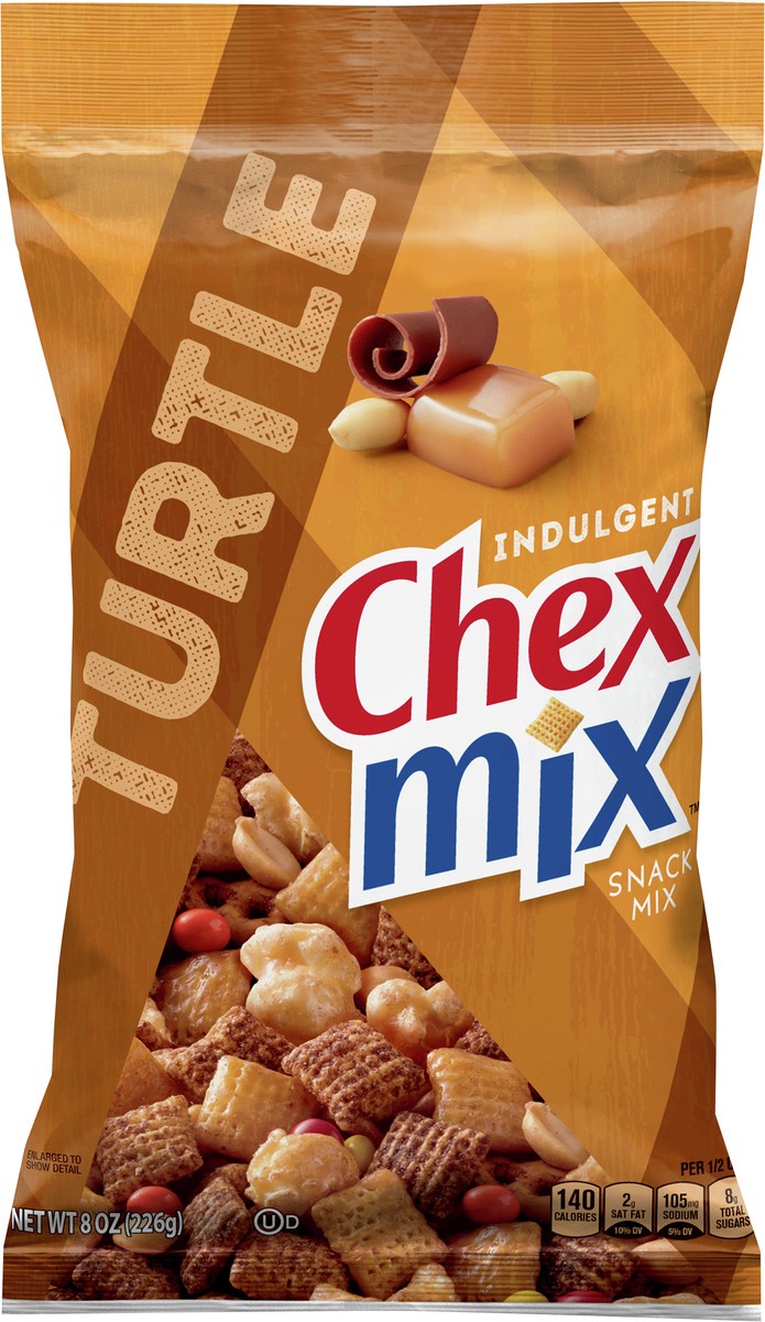 slide 6 of 13, Chex Mix Snack Mix, Turtle, Indulgent Snack Bag, 8 oz, 8 oz