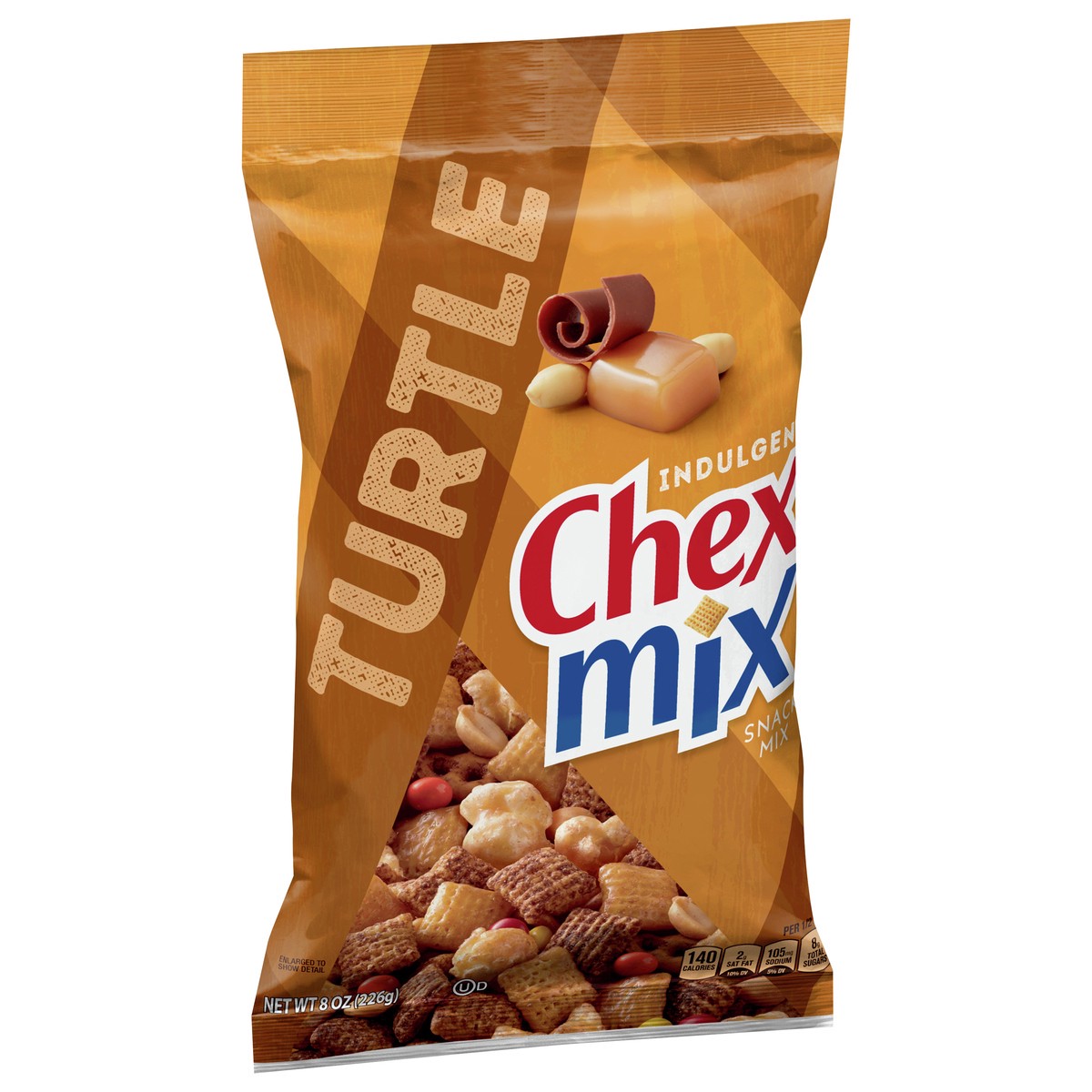 slide 11 of 13, Chex Mix Snack Mix, Turtle, Indulgent Snack Bag, 8 oz, 8 oz