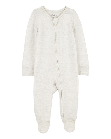 slide 1 of 3, Carter's Baby Zip-Up PurelySoft Sleep & Play Pajamas - Gray Gray 9M, 1 ct