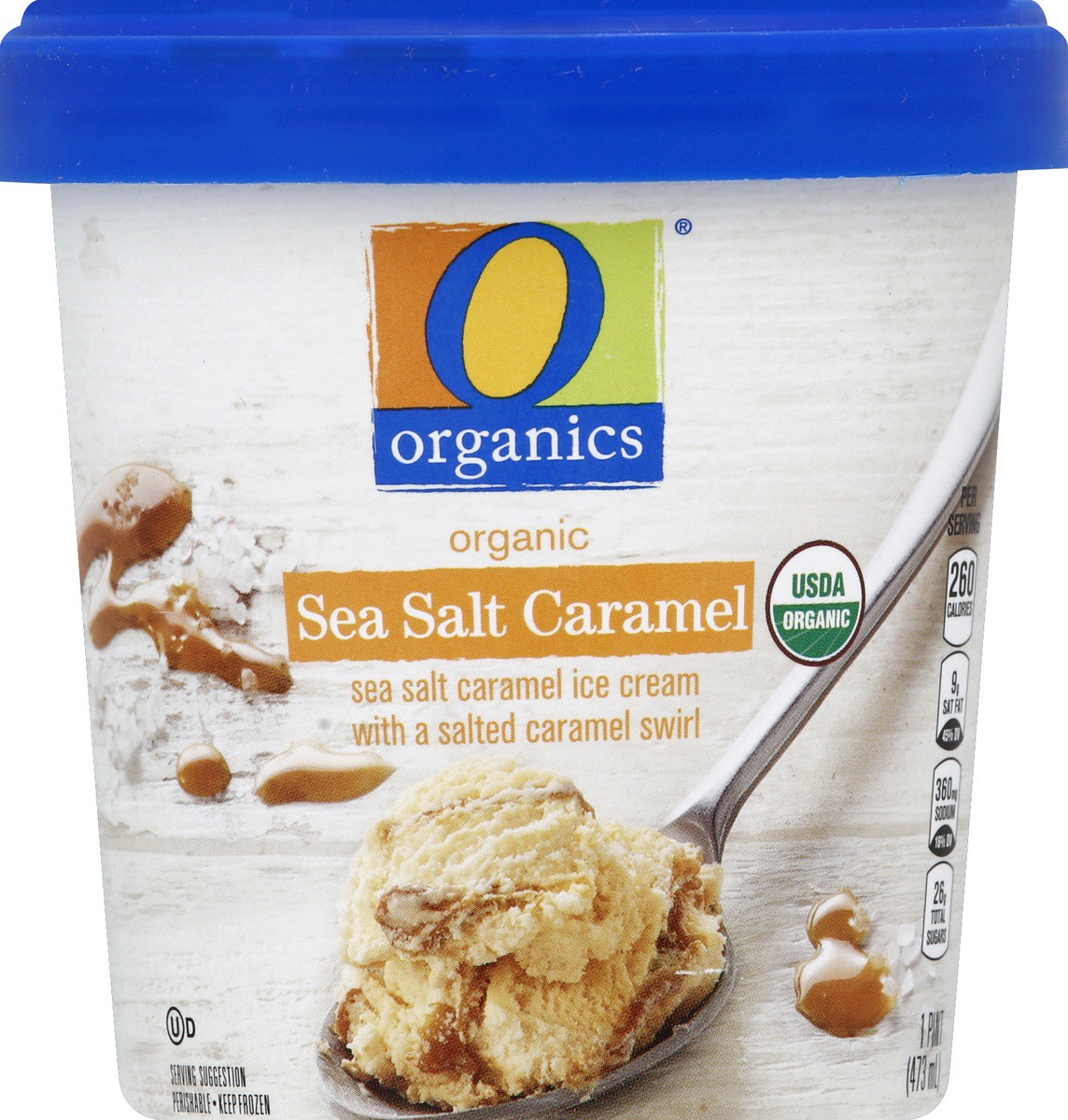 slide 3 of 7, O Organics Ice Cream Sea Salt Caramel, 1 pint