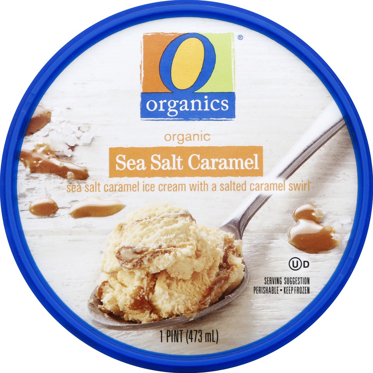 slide 7 of 7, O Organics Ice Cream Sea Salt Caramel, 1 pint