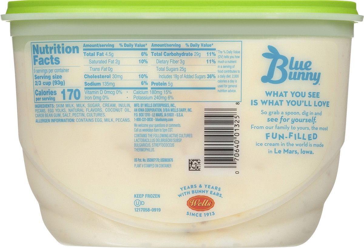 slide 10 of 11, Blue Bunny Yogurt Caramel Praline Ice Cream, 48 fl oz