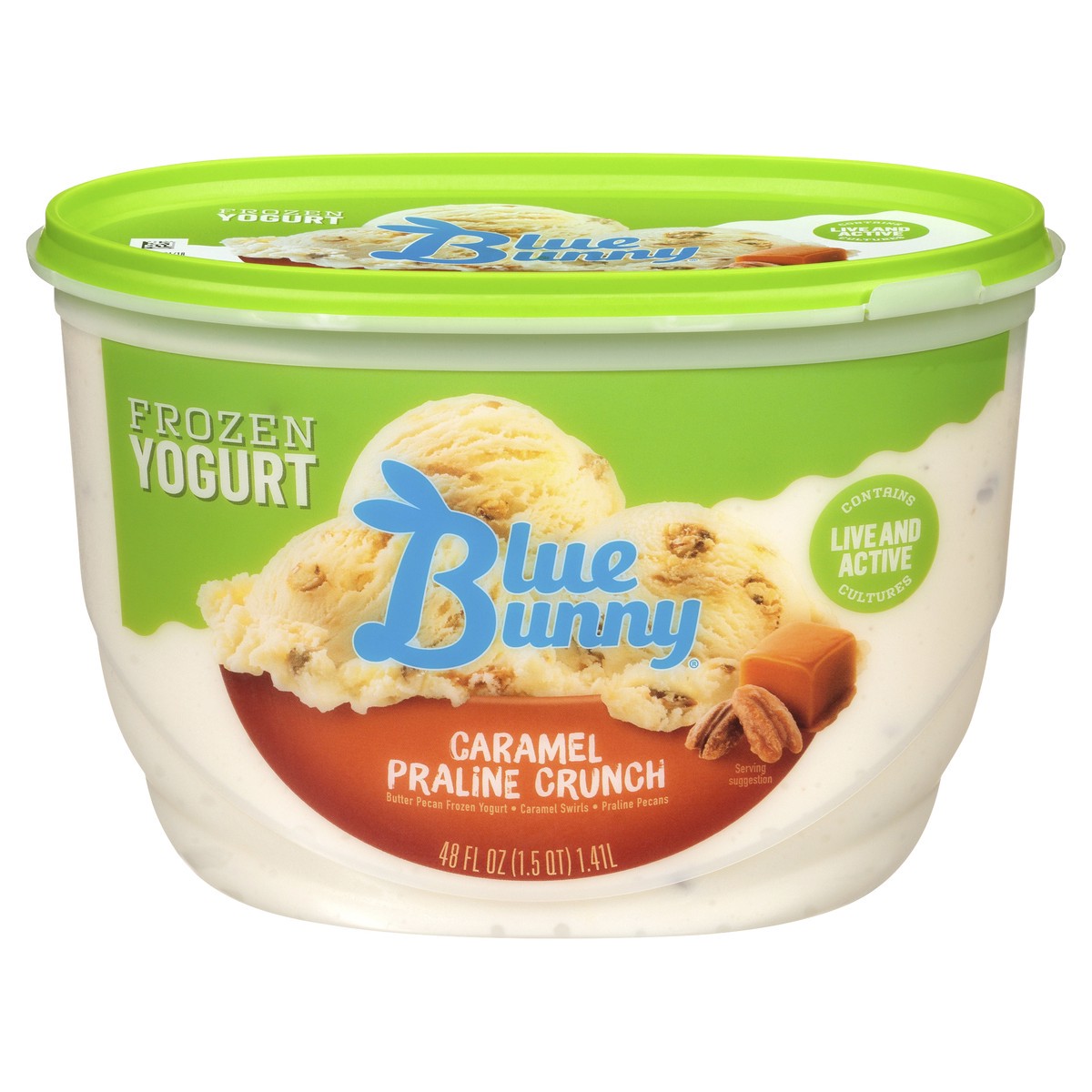 slide 11 of 11, Blue Bunny Yogurt Caramel Praline Ice Cream, 48 fl oz