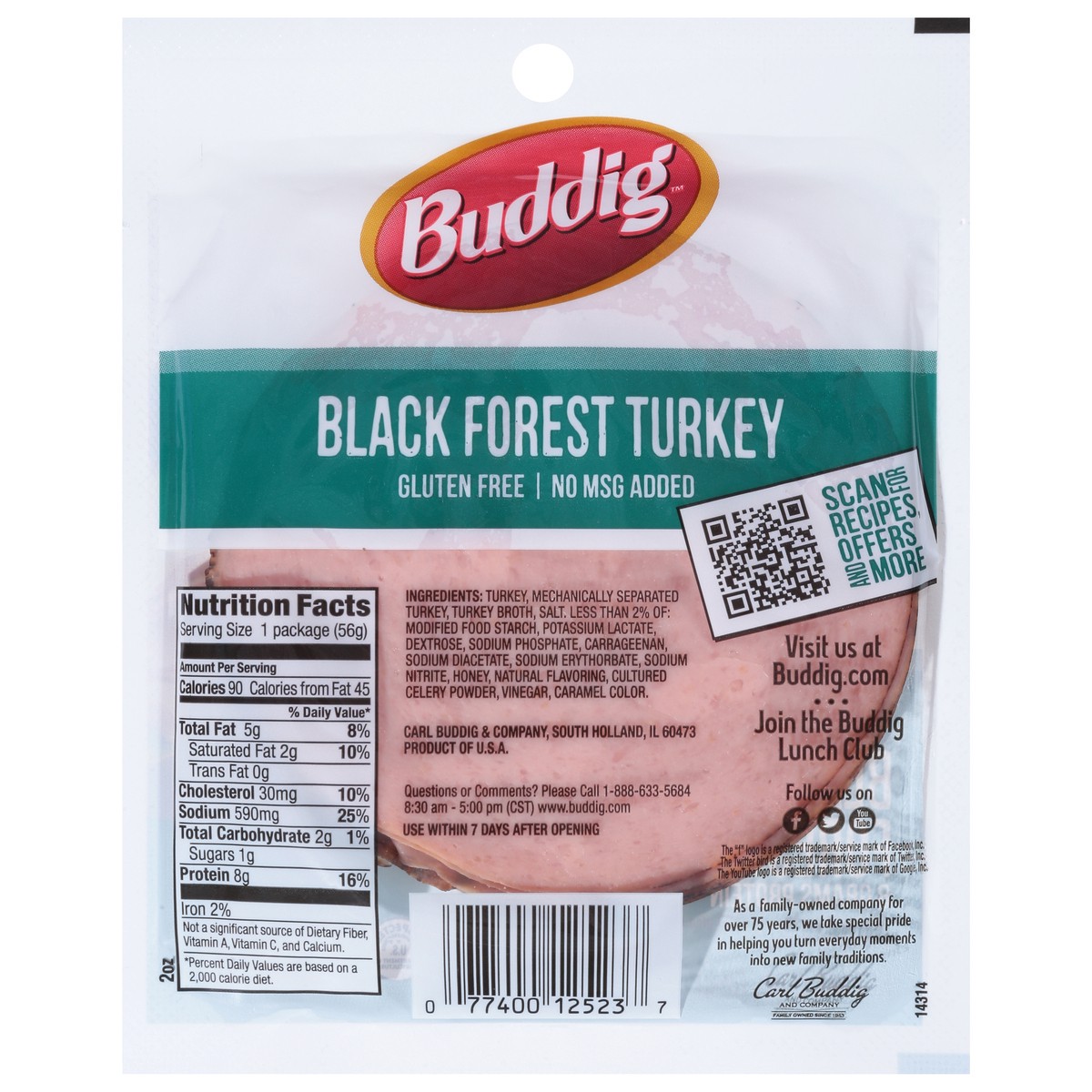 slide 2 of 13, Buddig Black Forest Turkey 2 oz, 2 oz