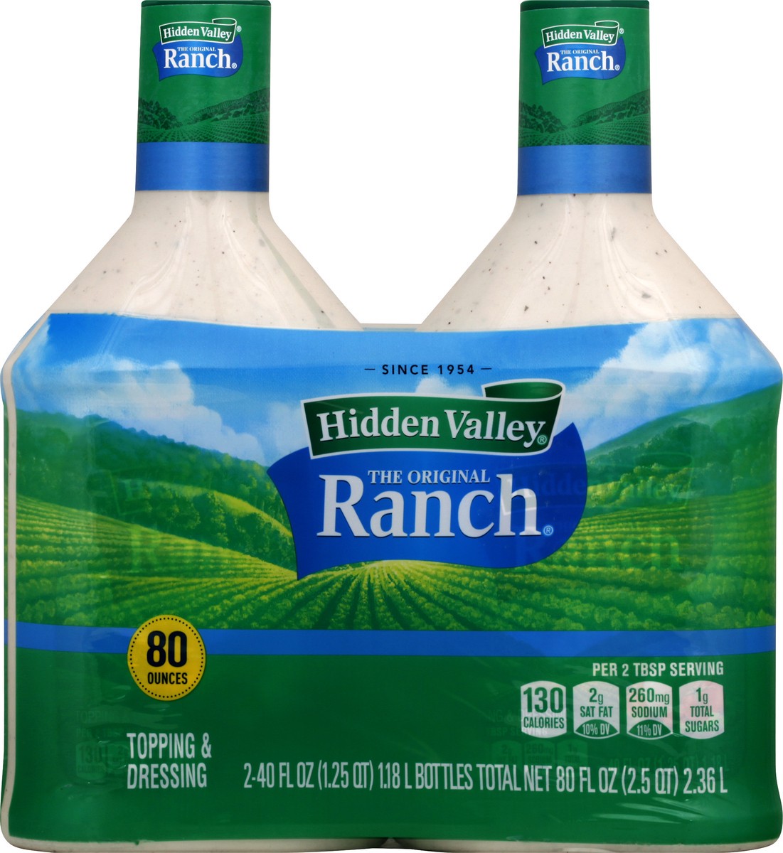 slide 1 of 5, Hidden Valley The Original Ranch Topping & Dressing 2 ea, 2 ct