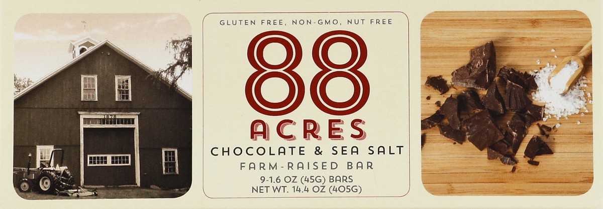 slide 4 of 4, 88 Acres Dark Chocolate Sea Salt Seed + Oat Bars 9 - 1.6 oz, 9 ct
