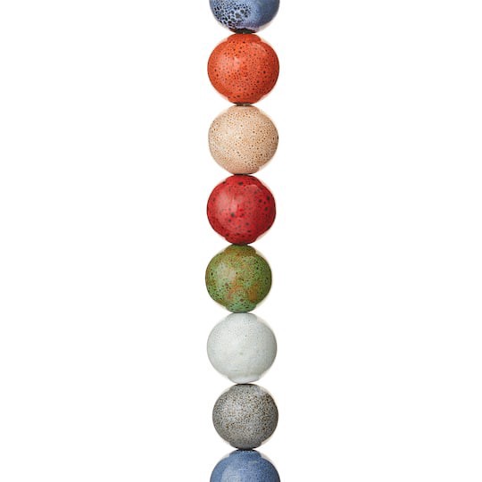 slide 1 of 3, Multicolor Ceramic Round Beads, 16mm By Bead Landing, 16mm