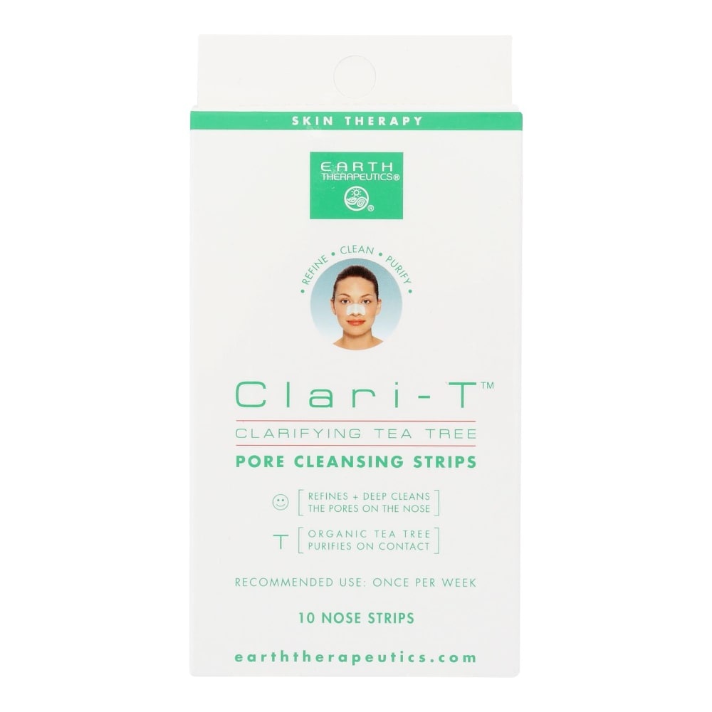 slide 1 of 1, Earth Therapeutics Clari-T Clarifying Tea Tree Cleaning Strips, 10 ct