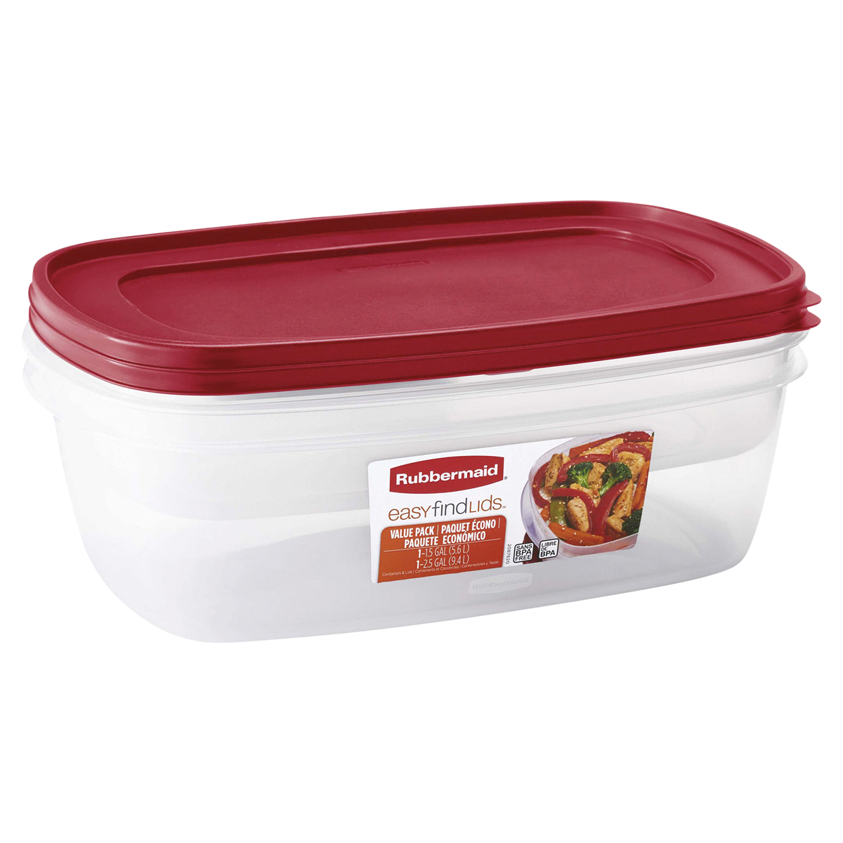 slide 1 of 1, Rubbermaid Easy Find Lids Food Storage Containers 4 Pack Clearred, 4 ct