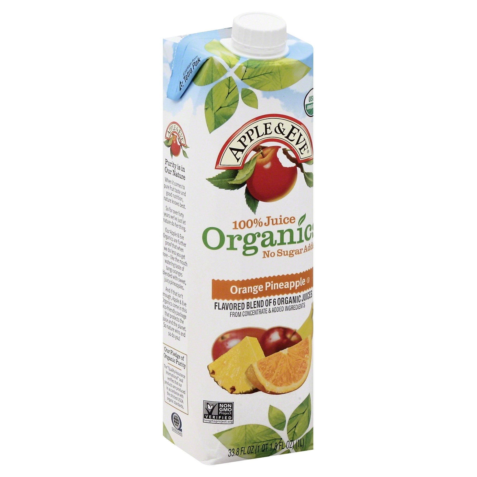 slide 1 of 8, Apple & Eve 100% Juice Organics Orange Pineapple, 33.8 fl oz