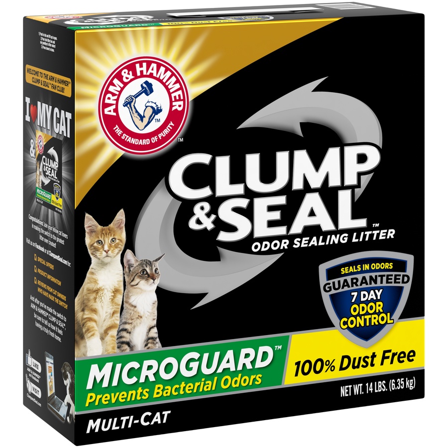 slide 2 of 4, ARM & HAMMER Clump And Seal Microguard Litter, 14 lb
