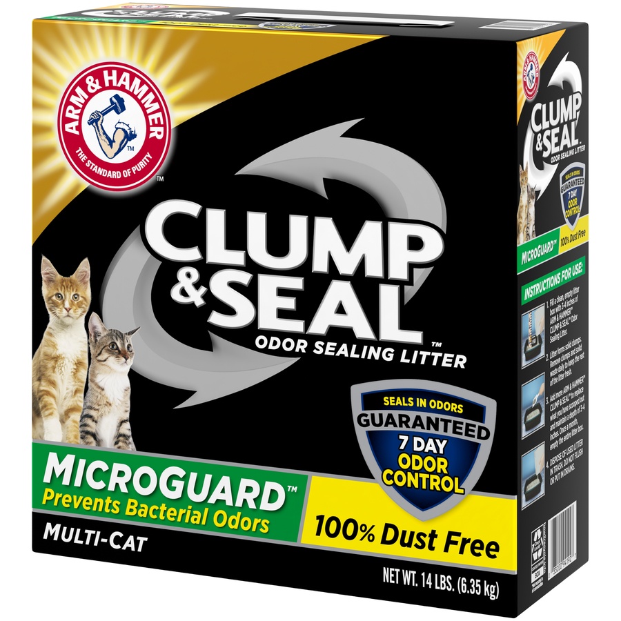 slide 3 of 4, ARM & HAMMER Clump And Seal Microguard Litter, 14 lb