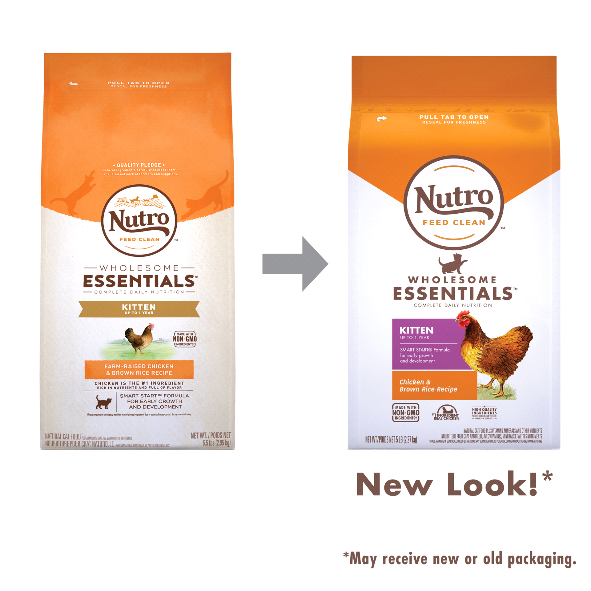 slide 4 of 5, Nutro Wholesome Essentials Natural Kitten Chicken & Brown Rice Recipe Cat Food 5 lb, 5 lb