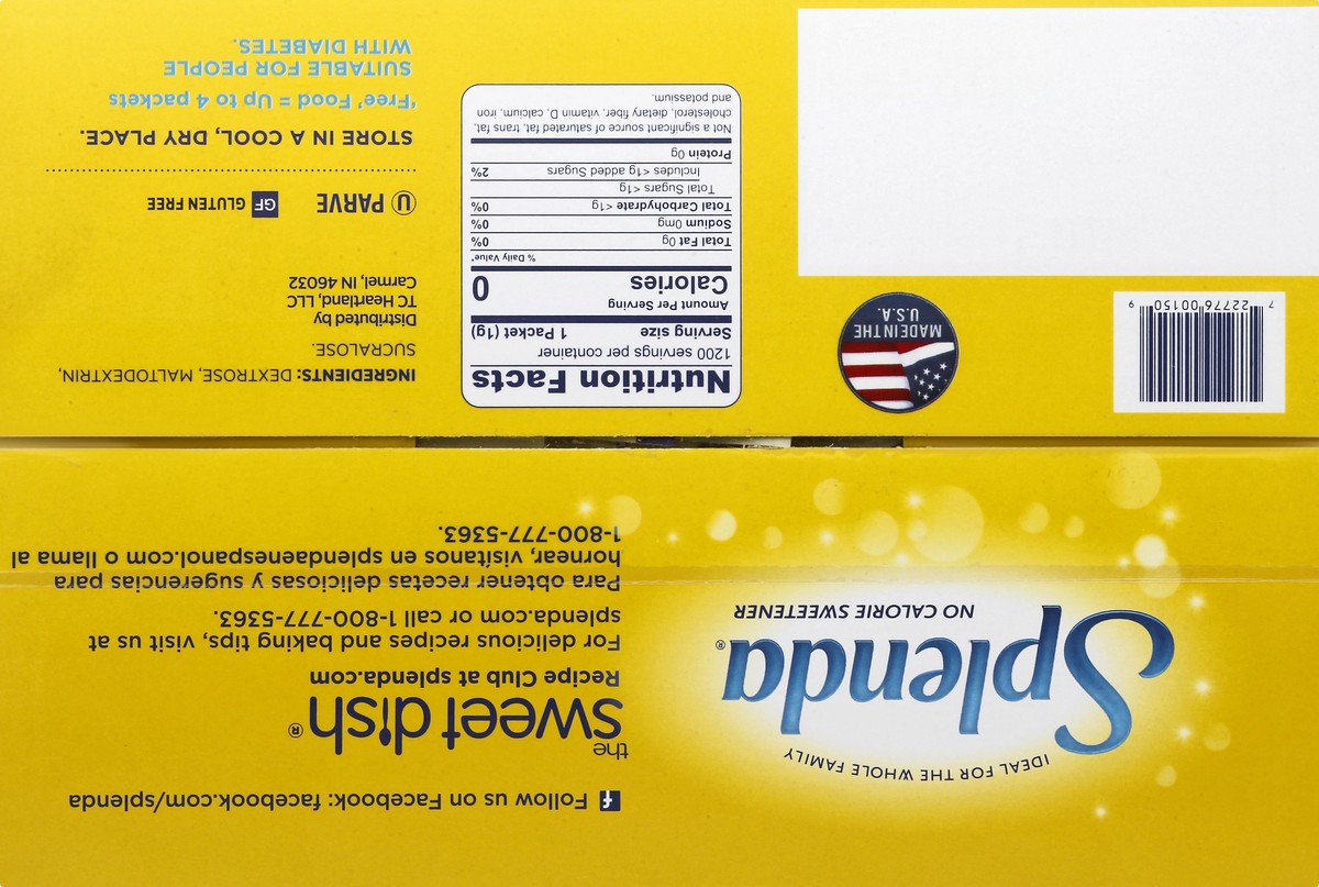 slide 3 of 11, Splenda No Calorie Sweetener 1200.0 ea, 